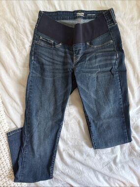 Levi Signature Dark Blue Maternity Jeggings with Navy Stretch Panel